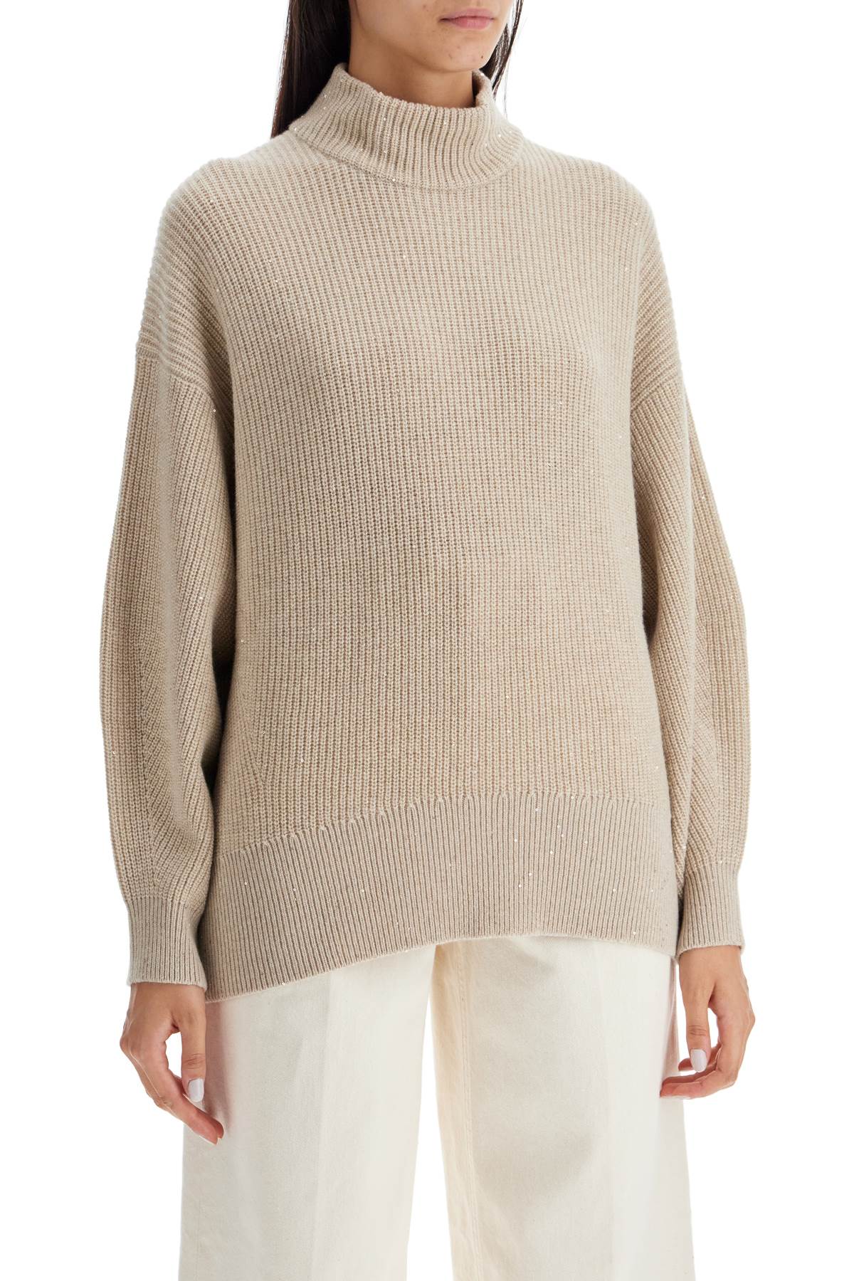 Brunello Cucinelli Sequin High Neck Sweater