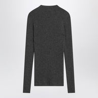Brunello Cucinelli Dark Grey Ribbed Wool Sweater