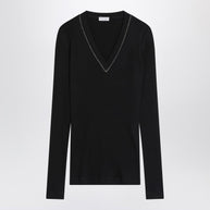 Brunello Cucinelli Blue Ribbed Wool Sweater