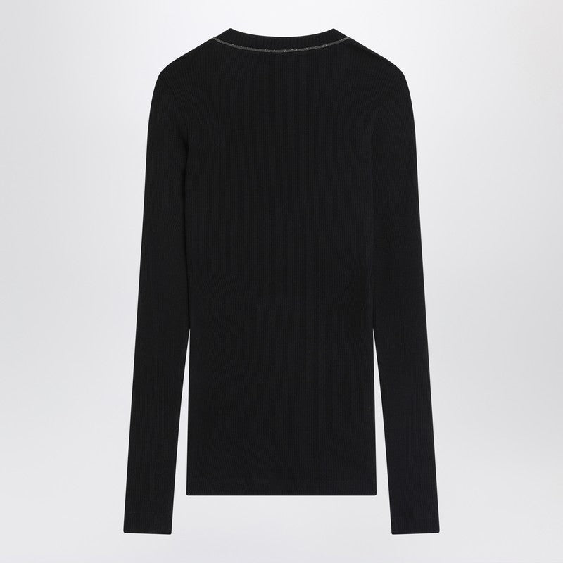 Brunello Cucinelli Blue Ribbed Wool Sweater