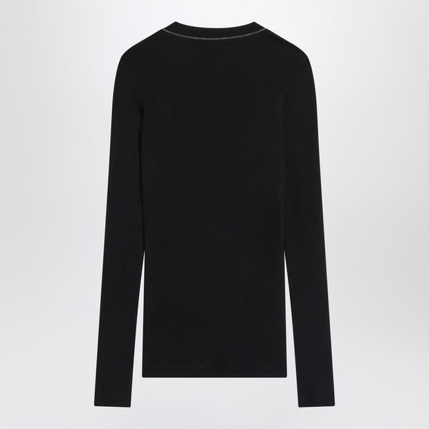 Brunello Cucinelli Blue Ribbed Wool Sweater