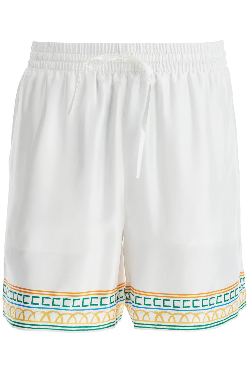 Casablanca Crayon Temple Tennis Club Silk Bermuda Shorts