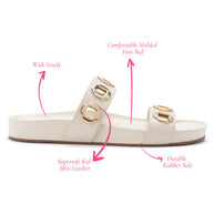 Larroude Milan Slide In Ivory Leather