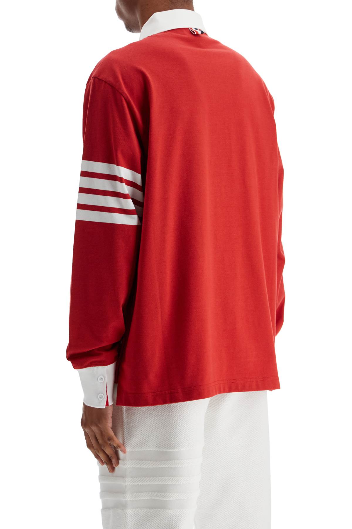 Thom Browne Red Cotton 4-Bar Polo Shirt