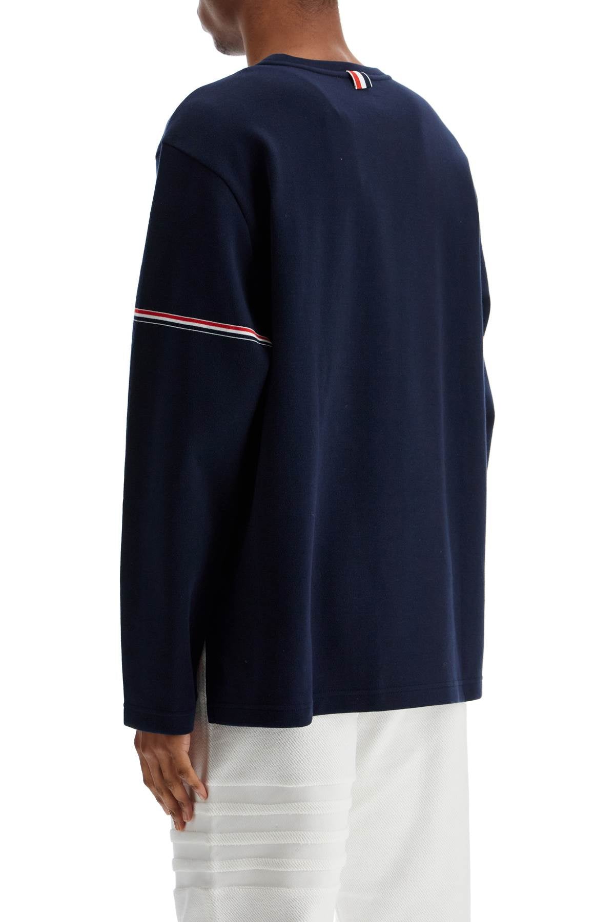 Thom Browne Blue Cotton Rugby T-Shirt