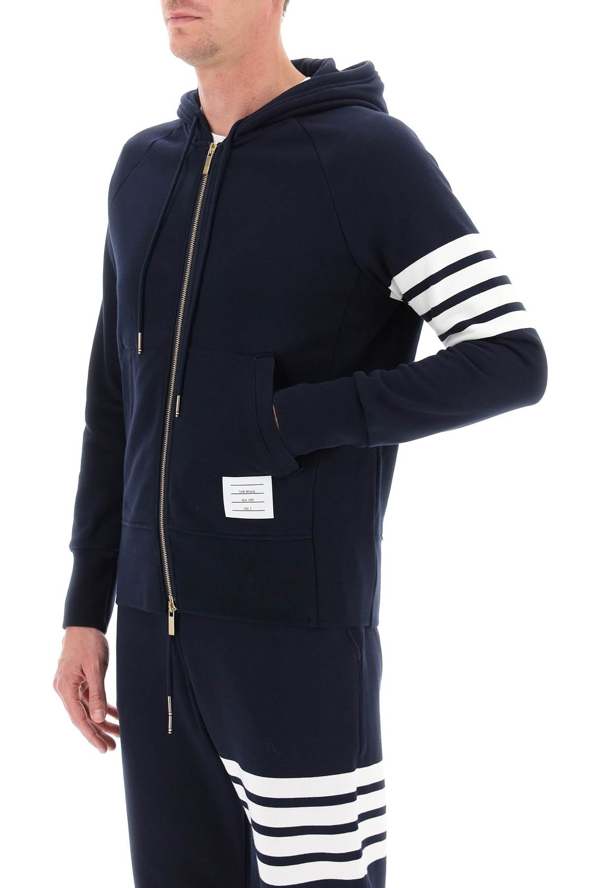 Thom Browne 4-Bar Zip-Up Sweatshirt