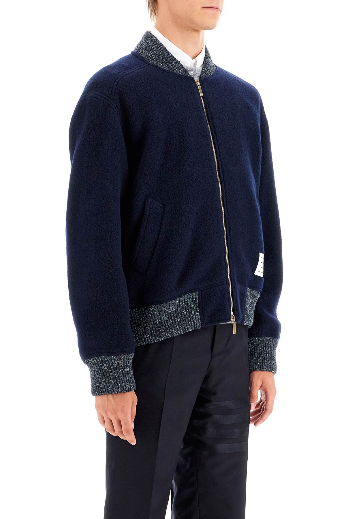 Thom Browne Wool Fleece Bomber Jacket