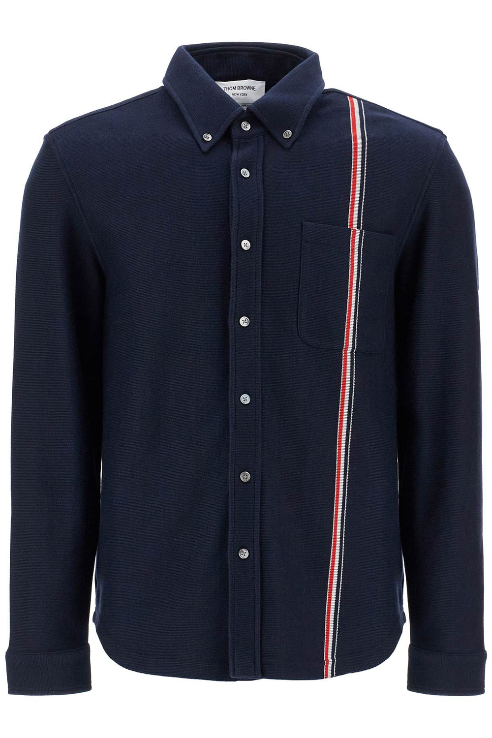 Thom Browne Button-Down Cotton Knit Overshirt