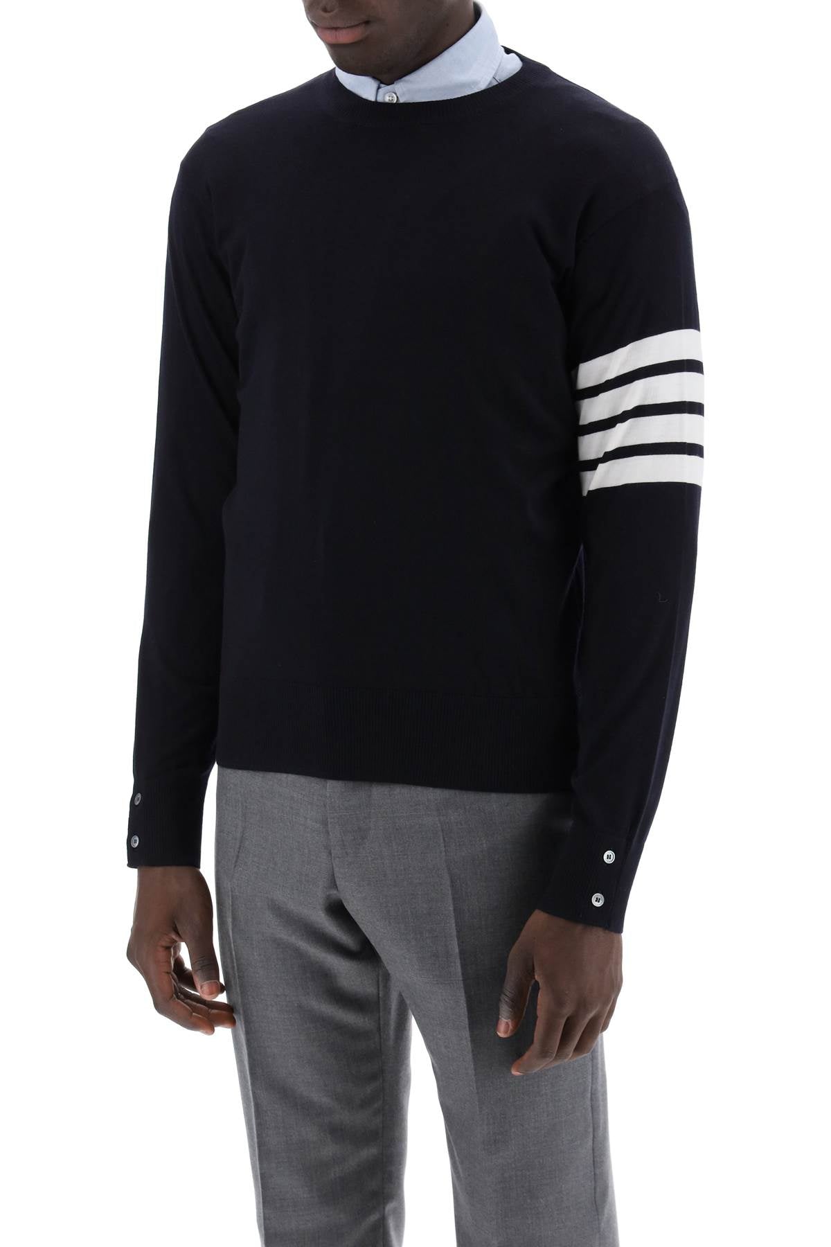 Thom Browne Lightweight 4-Bar Wool Sweater