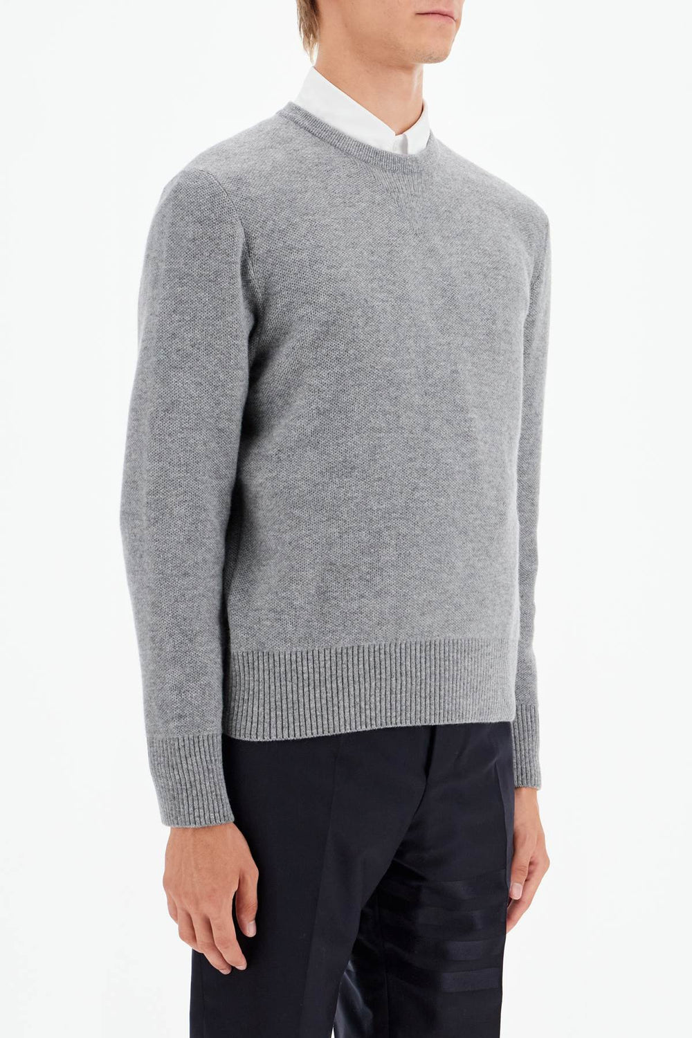 Thom Browne Wool Piqué Crewneck Pullover Sweaater