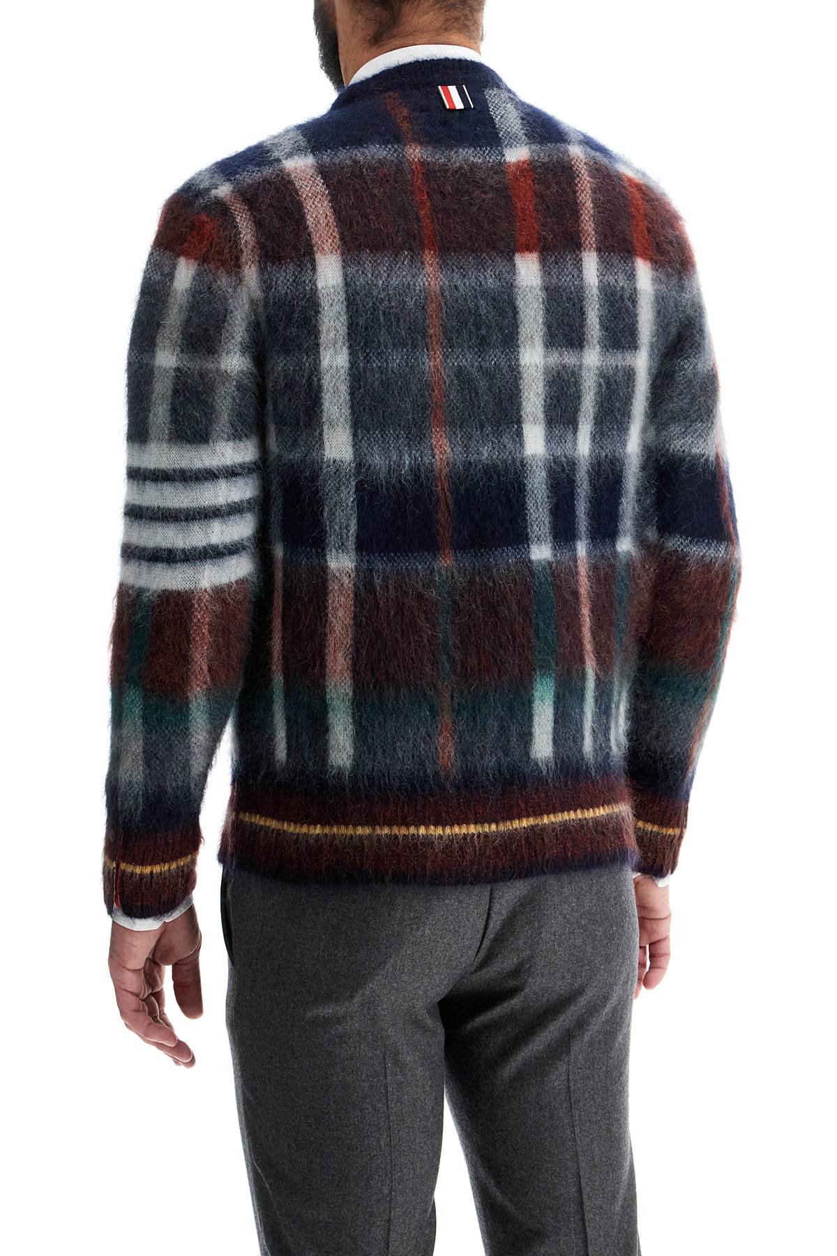 Thom Browne Brushed Mohair Tartan Sweater