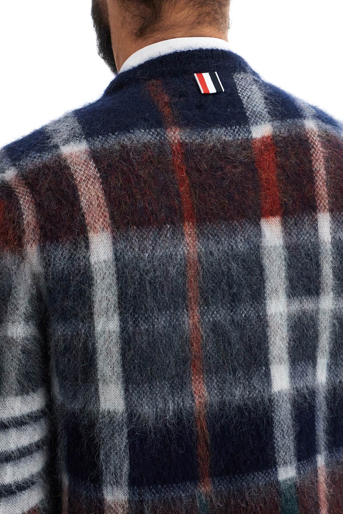 Thom Browne Brushed Mohair Tartan Sweater