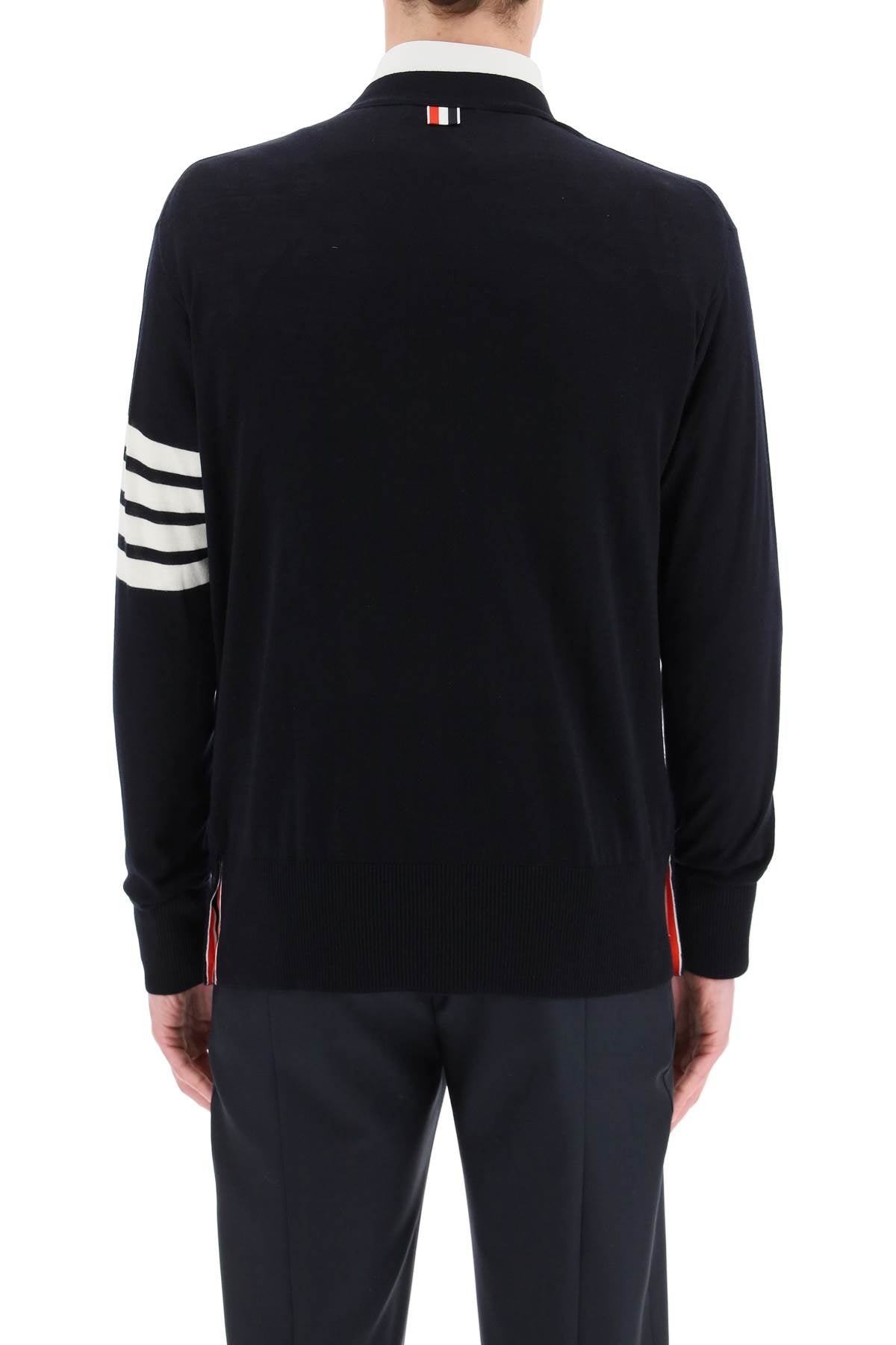 Thom Browne Merino Wool 4-bar Cardigan