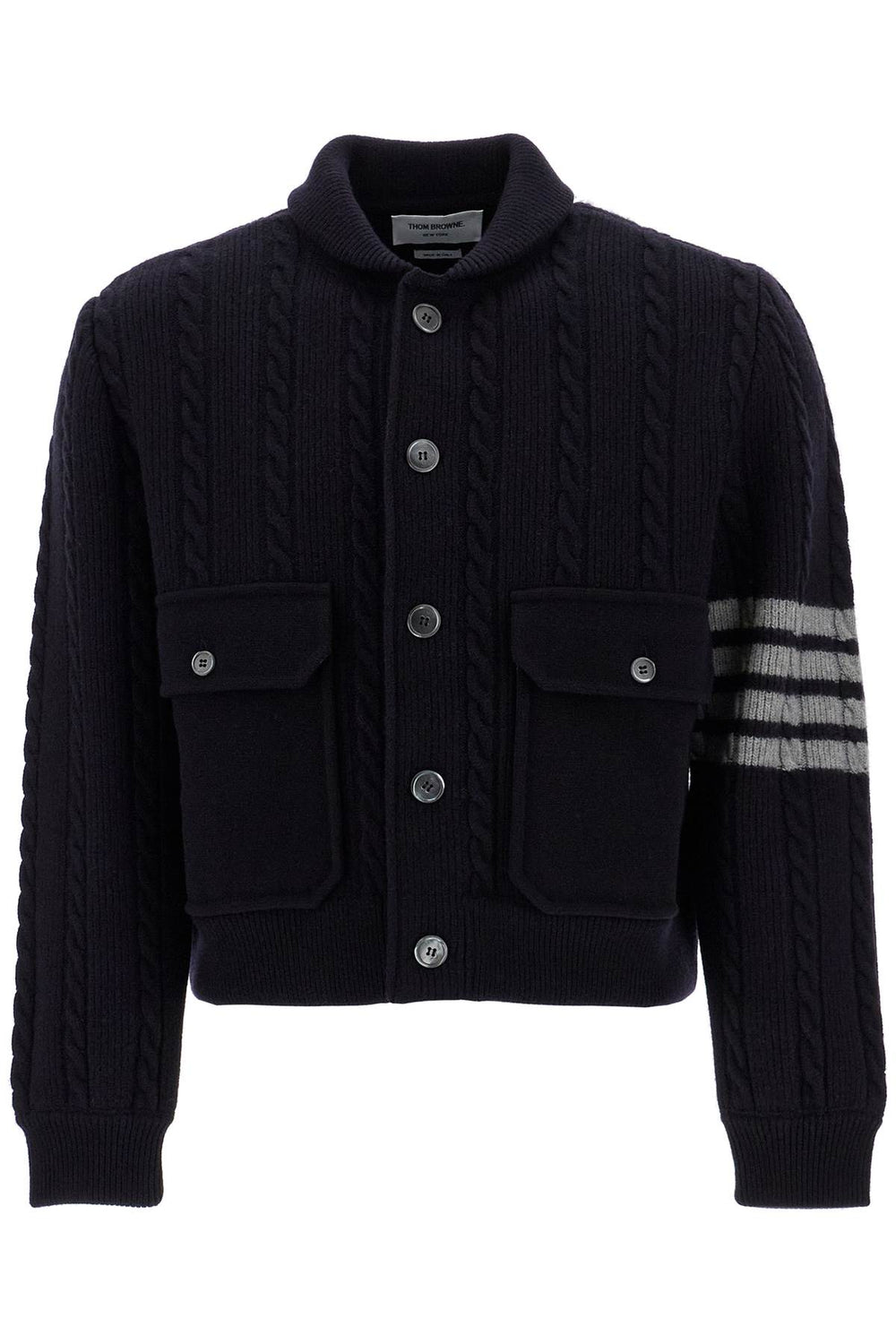 Thom Browne Wool 4-Bar Bomber Jacket