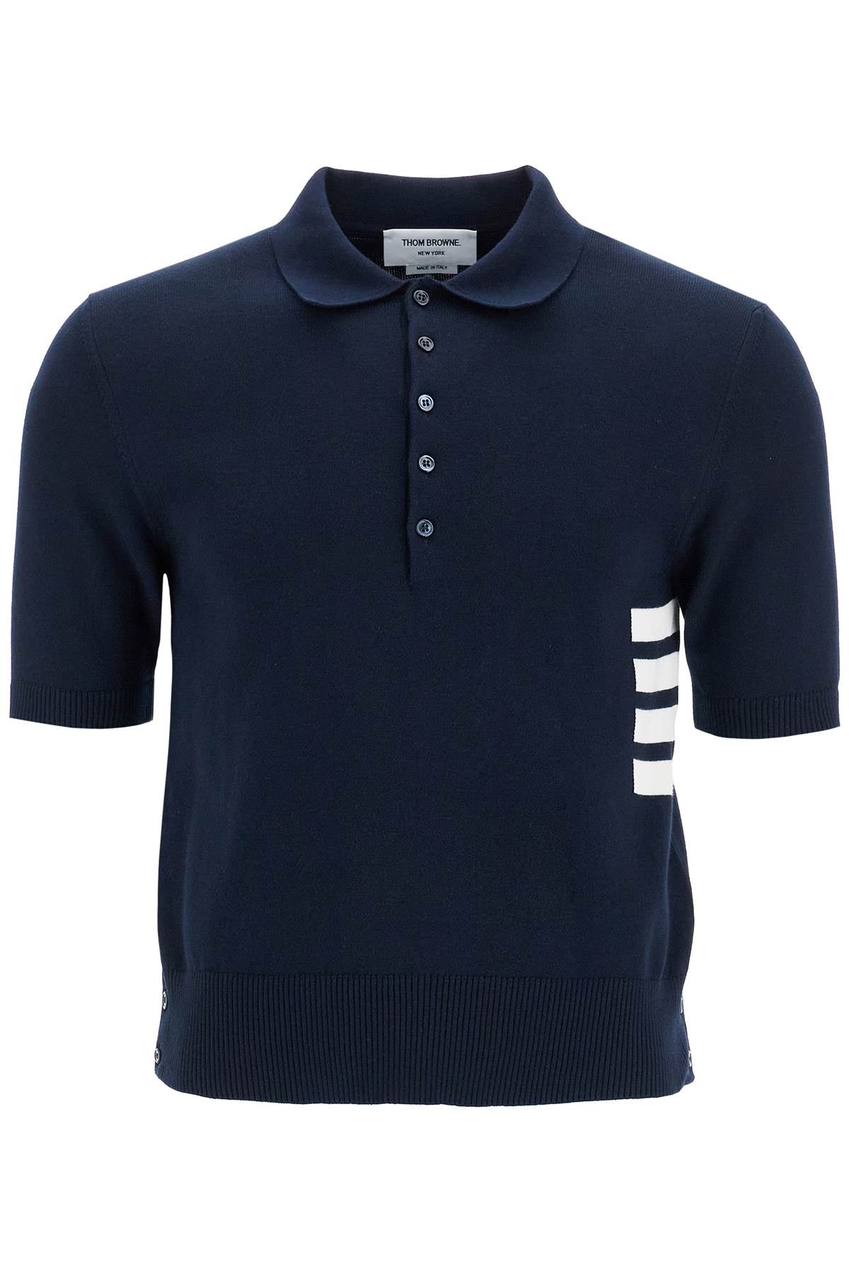 Thom Browne 4-Bar Knit Polo Shirt