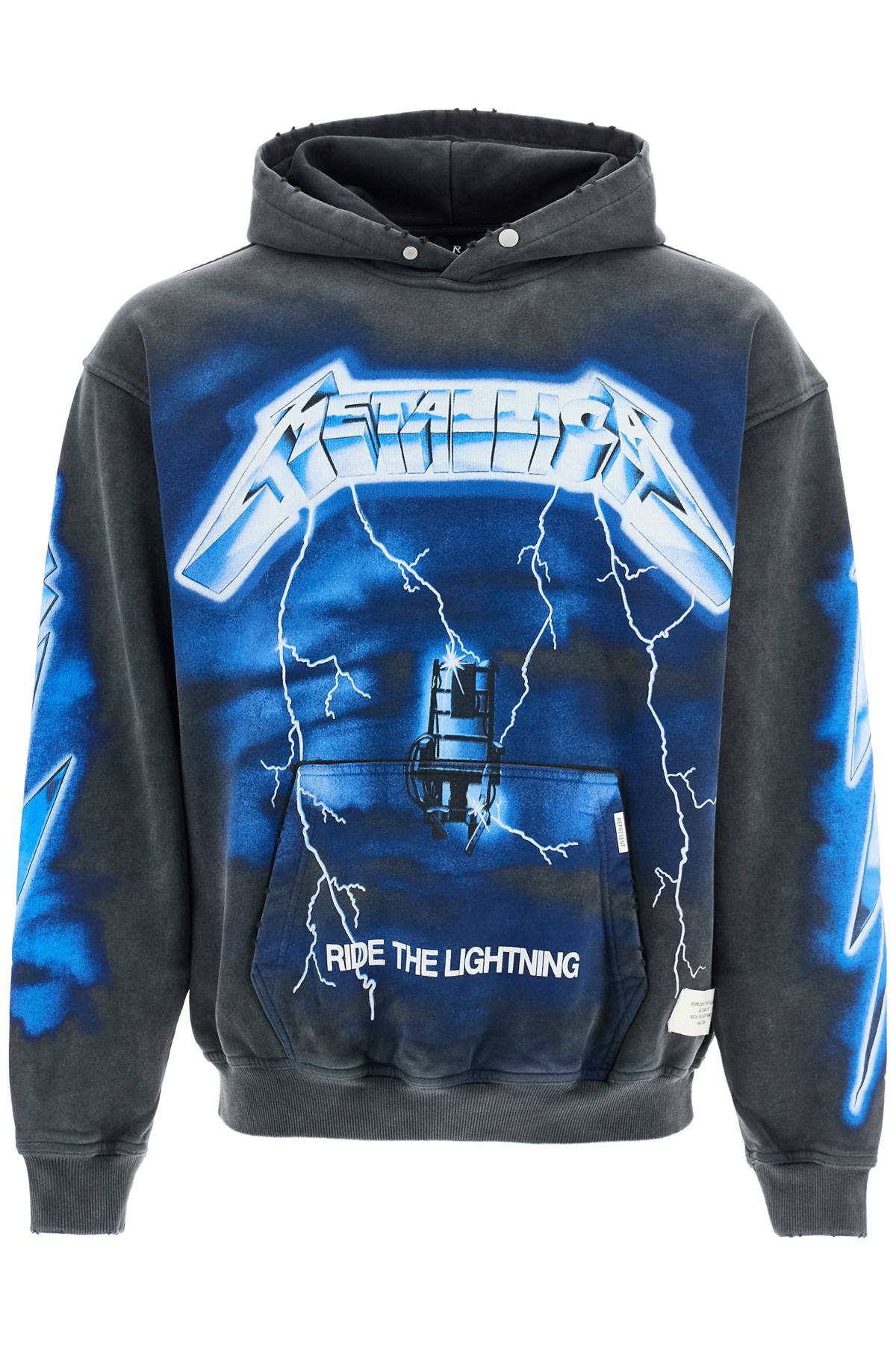 REPRESENT Vintage Gray Cotton Ride The Lightning Hoodie