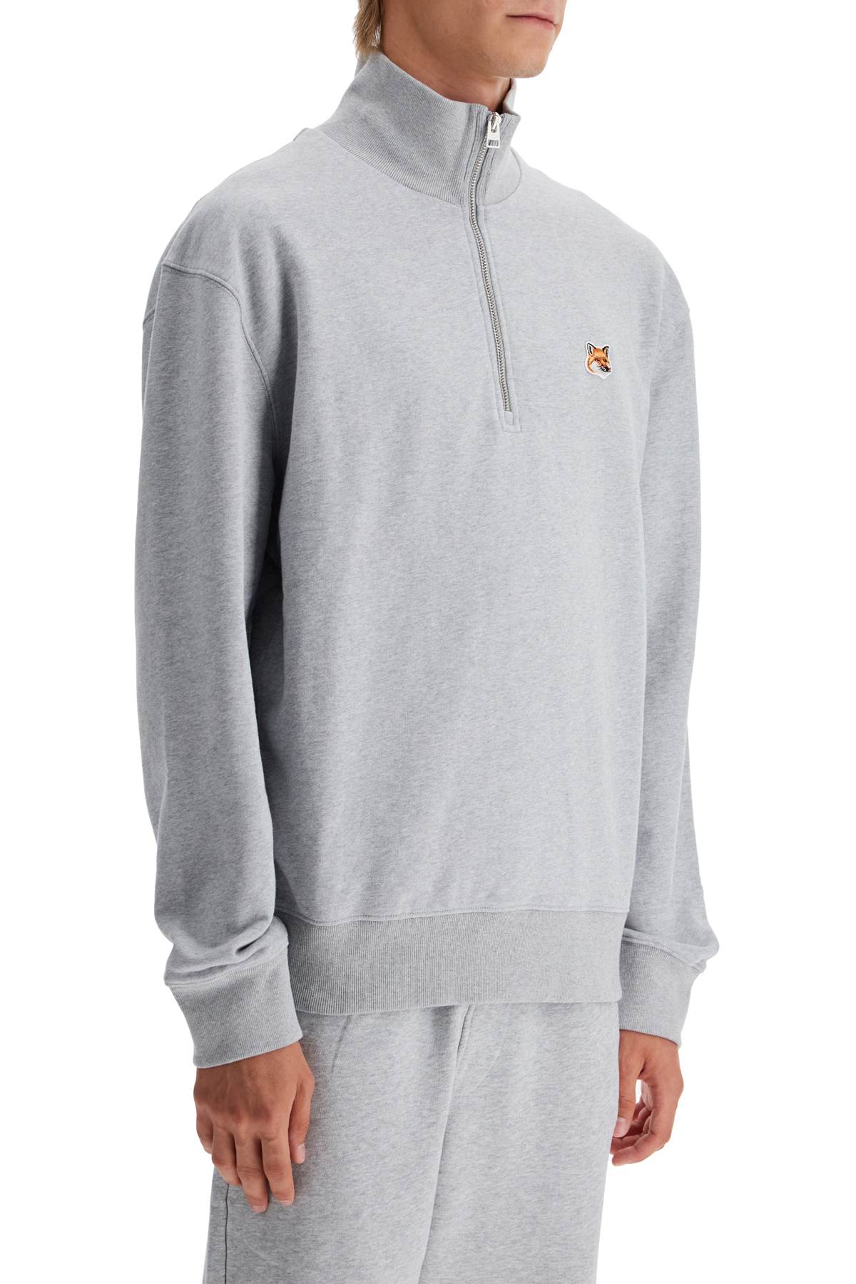 Maison Kitsune Fox Head Half-Zip Sweatshirt