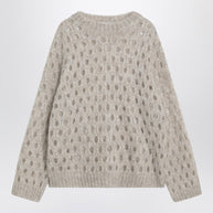 Brunello Cucinelli Beige Openwork Mohair-blend Sweater