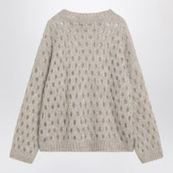 Brunello Cucinelli Beige Openwork Mohair-blend Sweater