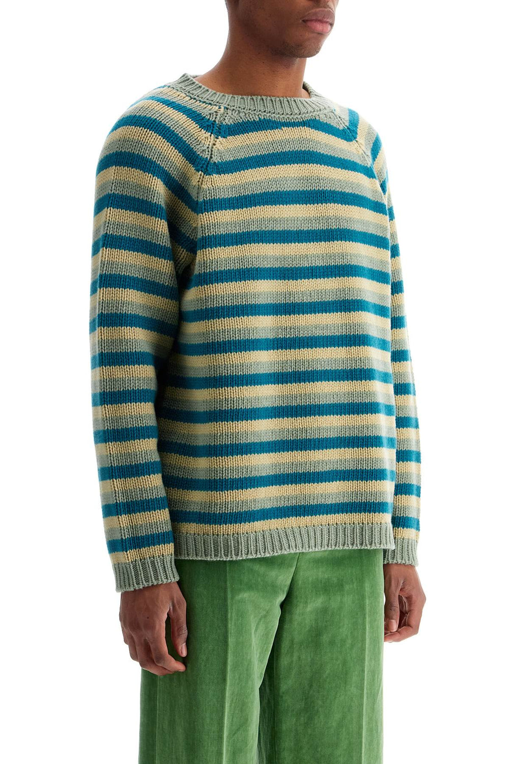 Bode Striped Wool Pullover Sweater