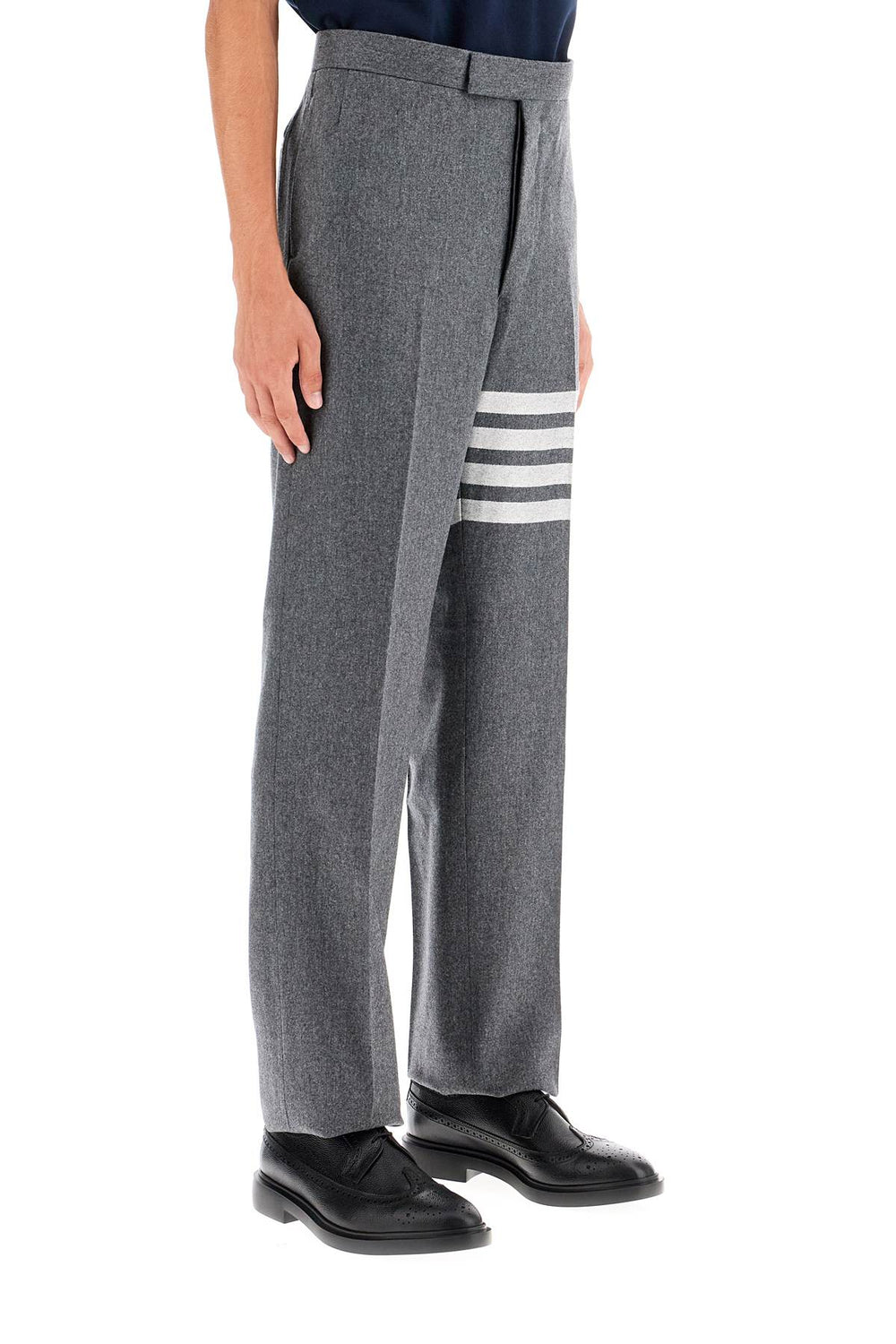 Thom Browne Wool-Cashmere 4-Bar Tailored Pants