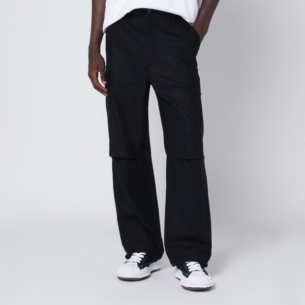 DARKPARK Black Saint Wool Cargo Trousers