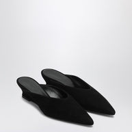 Le Monde Béryl Black Wedge Mule In Suede