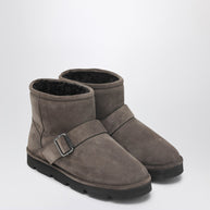 Brunello Cucinelli Boot In Dove-colored Suede
