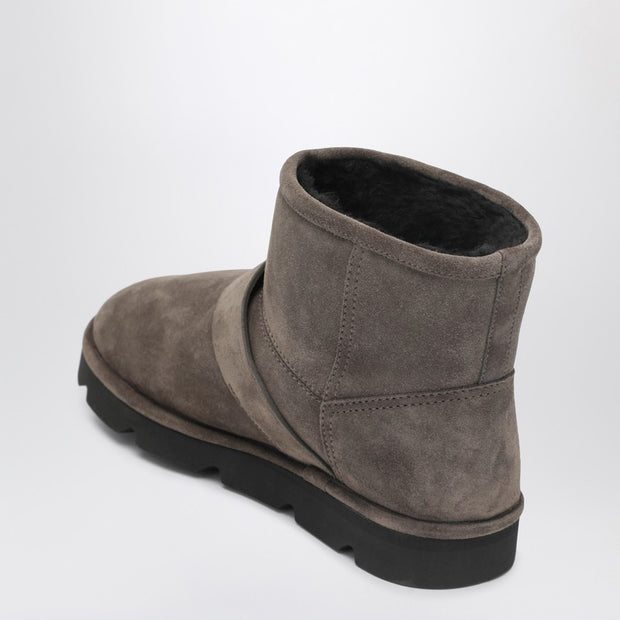 Brunello Cucinelli Boot In Dove-colored Suede