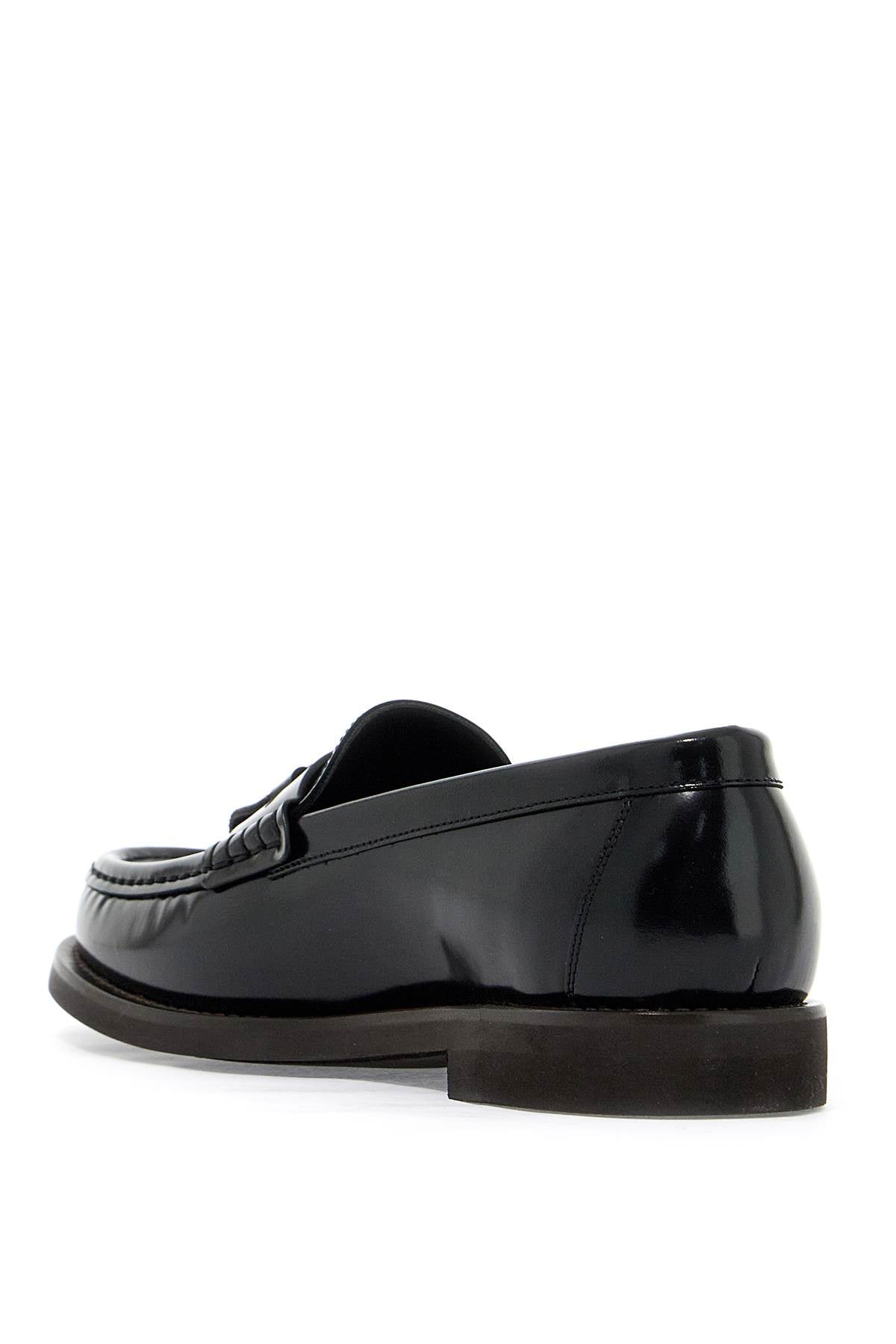 Brunello Cucinelli Minimal Shiny Tassel Calfskin Loafers