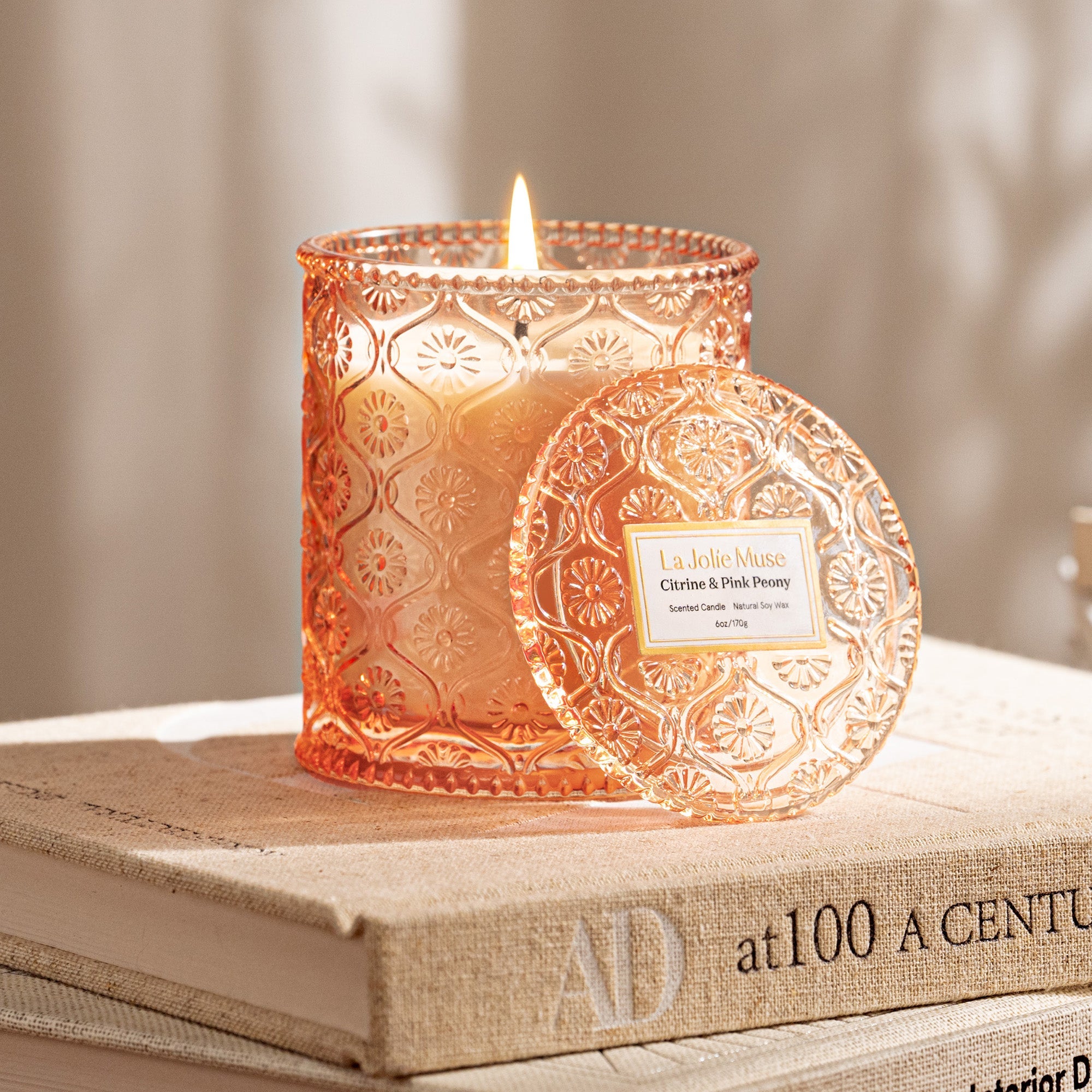 LA JOLIE MUSE Maelyn - Citrine & Pink Peony 6oz Candle