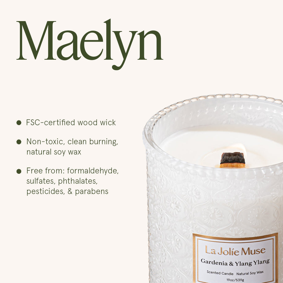 LA JOLIE MUSE Maelyn - Gardenia & Ylang Ylang 19oz Candle