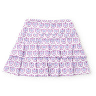 Margot Girls' Performance Skirt By LH Sport - Tennis Crest Pink