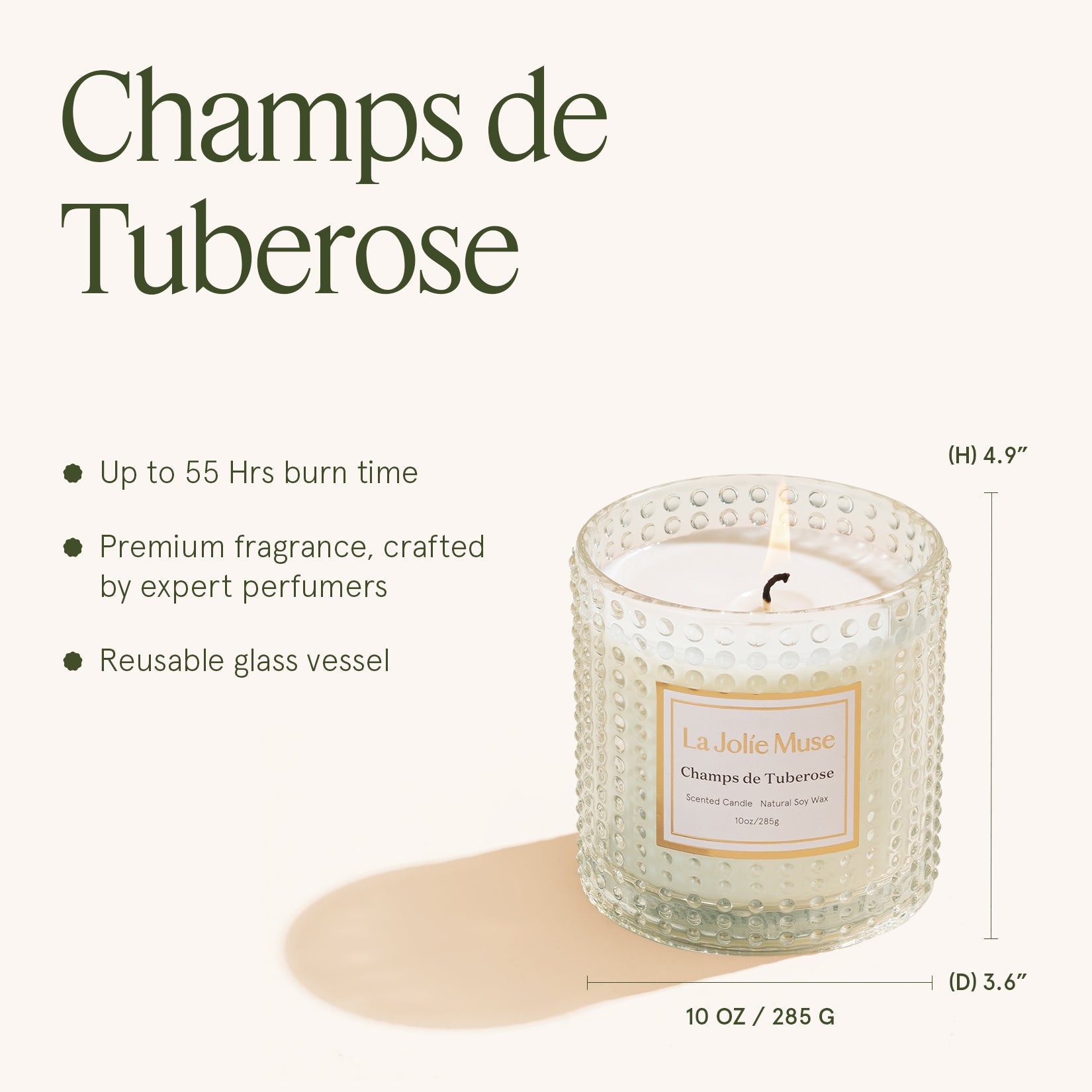 LA JOLIE MUSE Marvella - Champs De Tuberose 10oz Candle