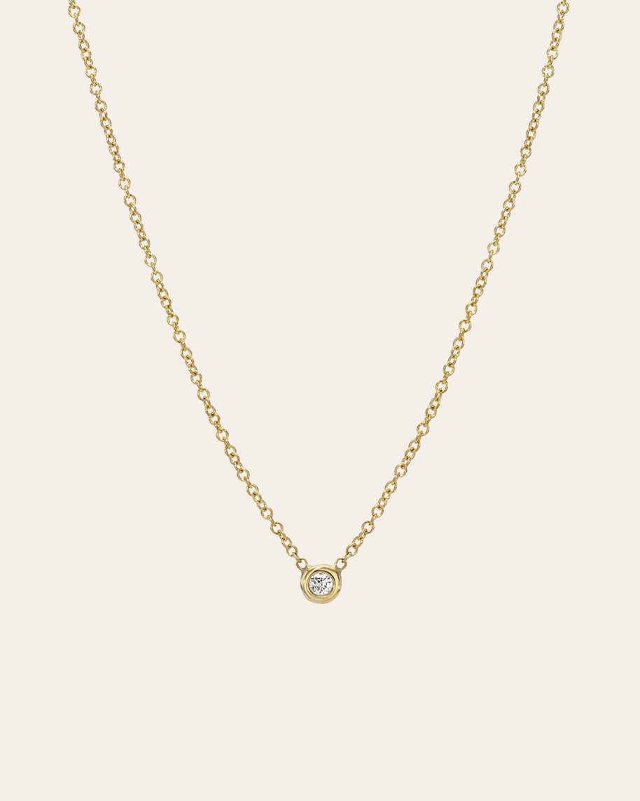 Zoe Lev Kids Mini Bezel Diamond Necklace