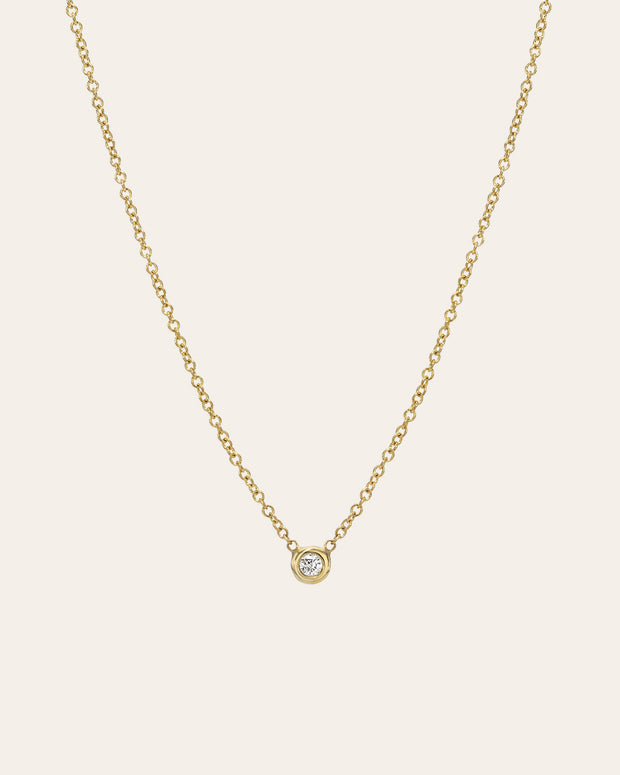 Zoe Lev Kids Mini Bezel Diamond Necklace