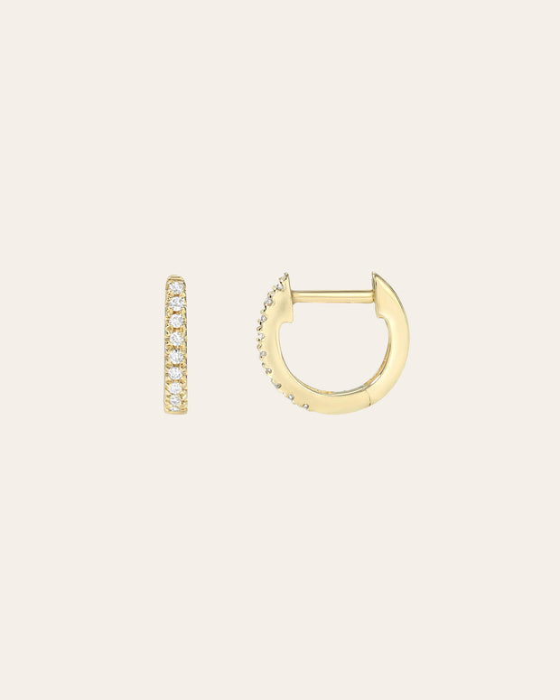 Zoe Lev Mini Diamond Huggie Earrings