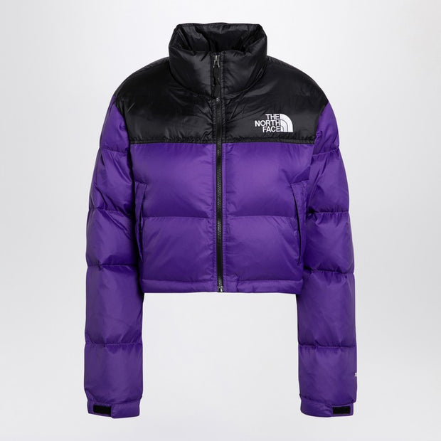 The North Face Down Jacket Nuptse Cropped Purple
