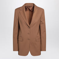 Max Mara Studio Single-breasted Jacket In Hazelnut Colour