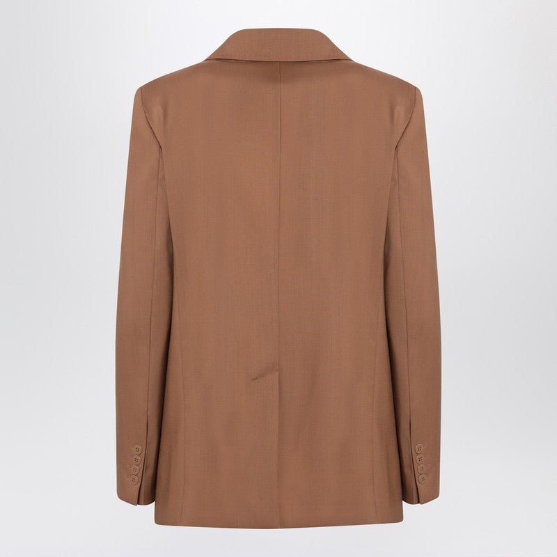 Max Mara Studio Single-breasted Jacket In Hazelnut Colour