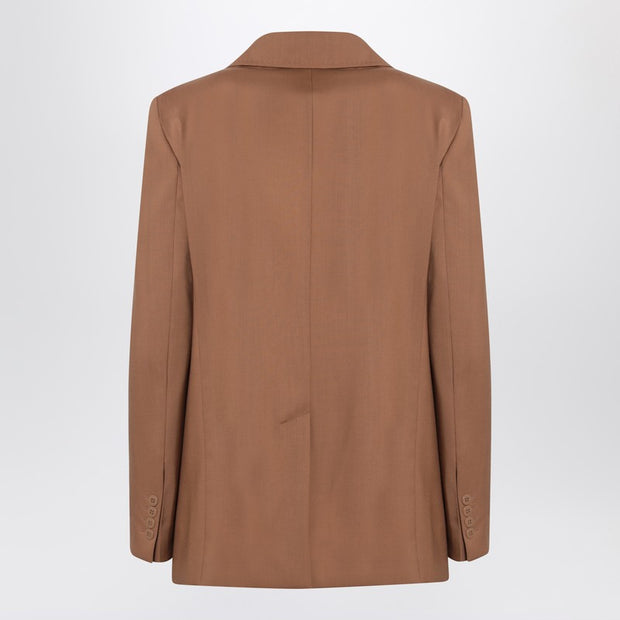 Max Mara Studio Single-breasted Jacket In Hazelnut Colour