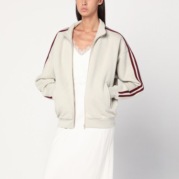 6397 Ivory/bordeaux Zip-up Sweatshirt