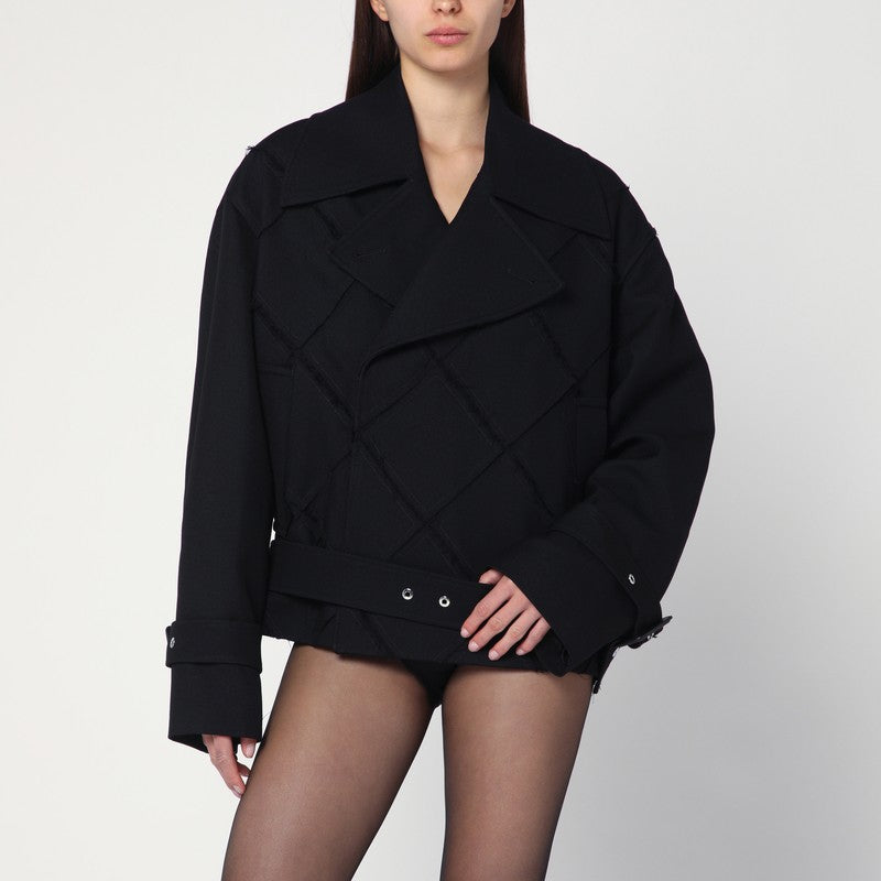 NAMACHEKO Black Belted Jacket In Wool Blend