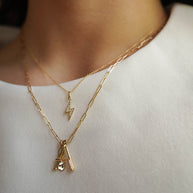 Zoe Lev Diamond Lightning Bolt Necklace