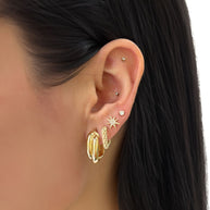Zoe Lev 14K Gold Double Twist Oval Hoop Earrings