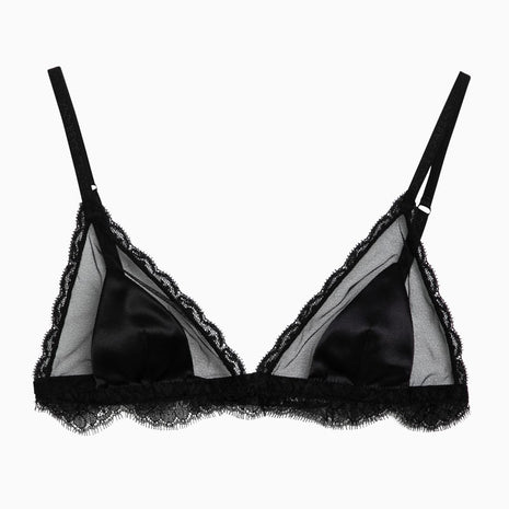 Dolce & Gabbana Black Silk Satin And Lace Bra