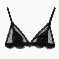 Dolce & Gabbana Black Silk Satin And Lace Bra