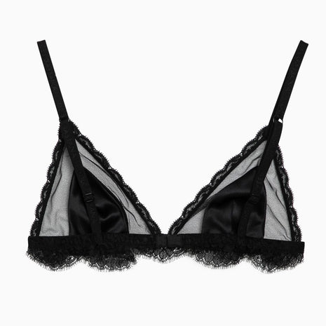 Dolce & Gabbana Black Silk Satin And Lace Bra