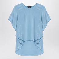 Max Mara Pianoforte Light Blue Flowy Silk Blouse