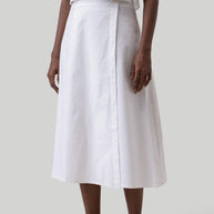 Reistor Overlap Midi Skirt in White